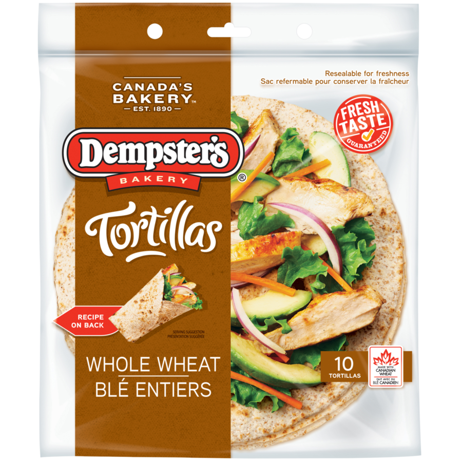 Dempster's 10" Whole Wheat Tortillas 10 pack Order by 11's OSNS 4