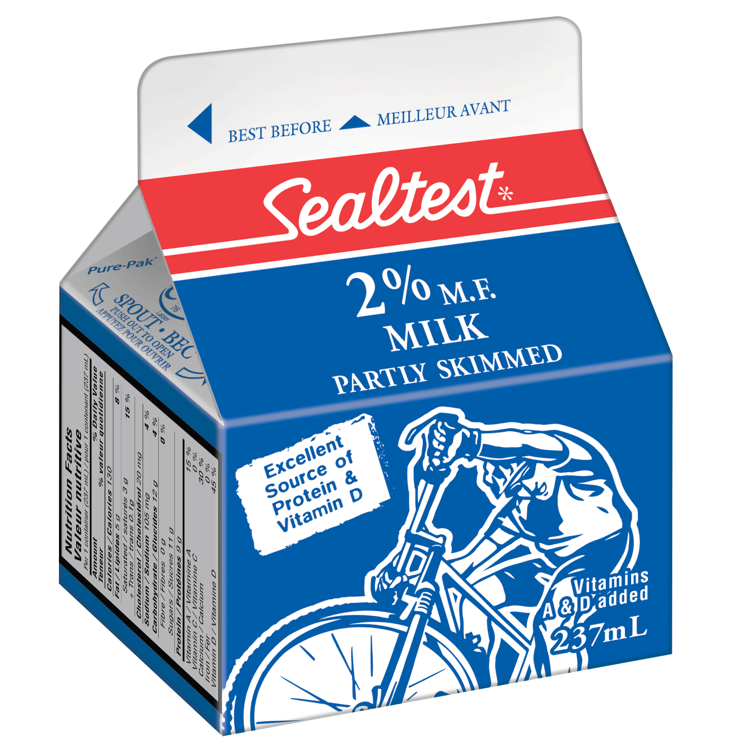 Sealtest 2 White Milk 237mL Ontario Student Nutrition Services