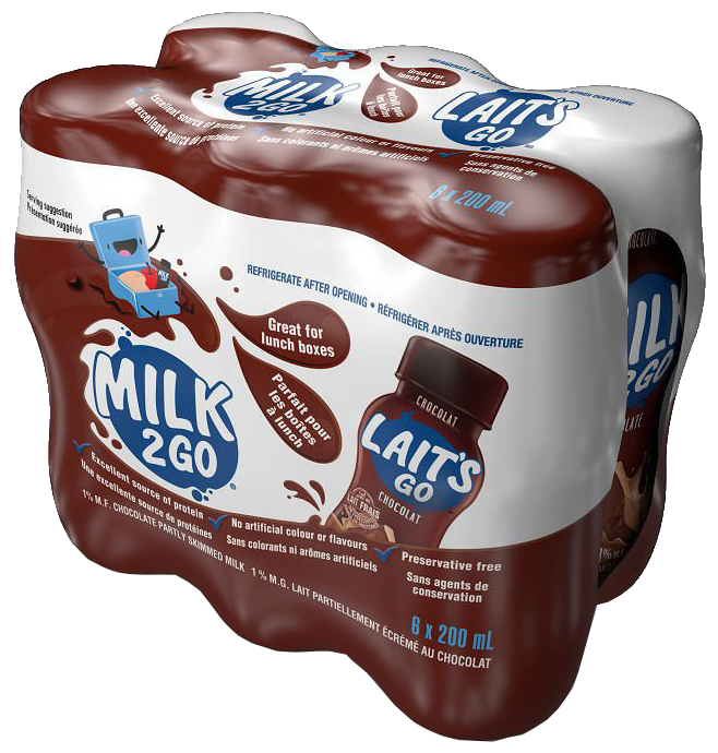 Milk2Go 1 Chocolate Milk 24x200mL Ontario Student Nutrition