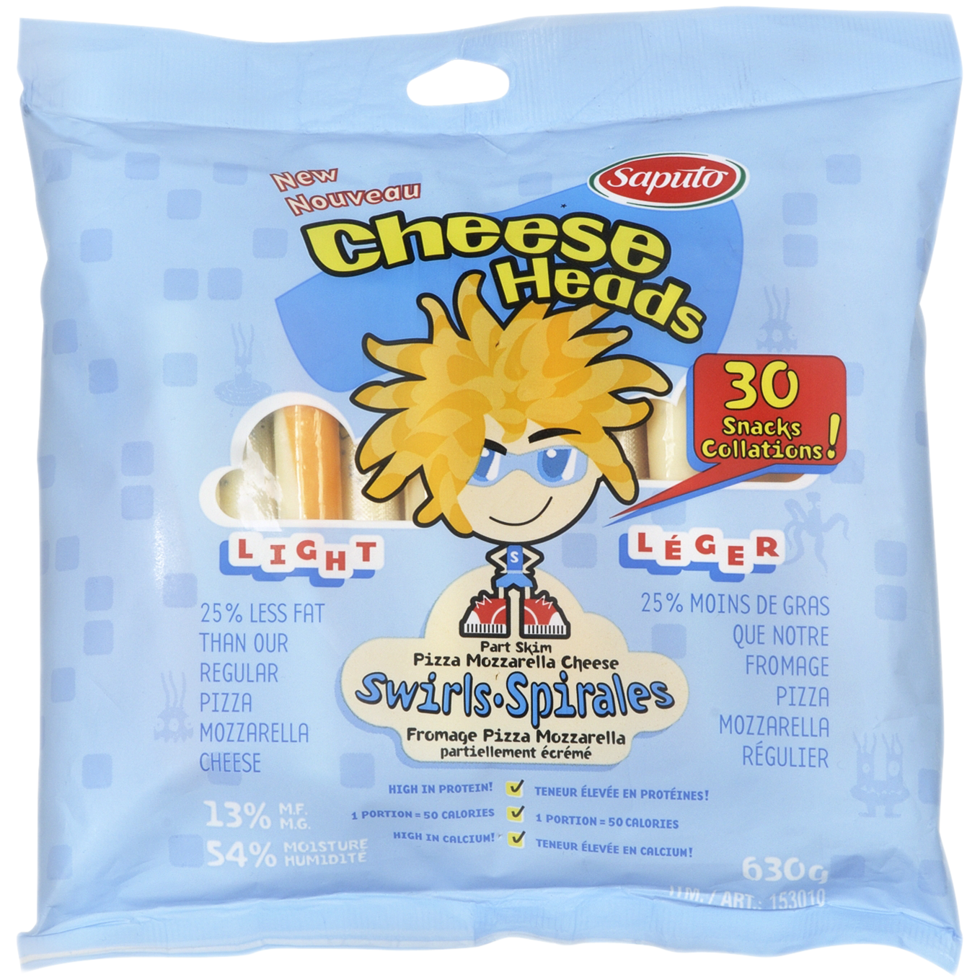 Saputo Cheese Heads 24x30x21g Ontario Student Nutrition Services