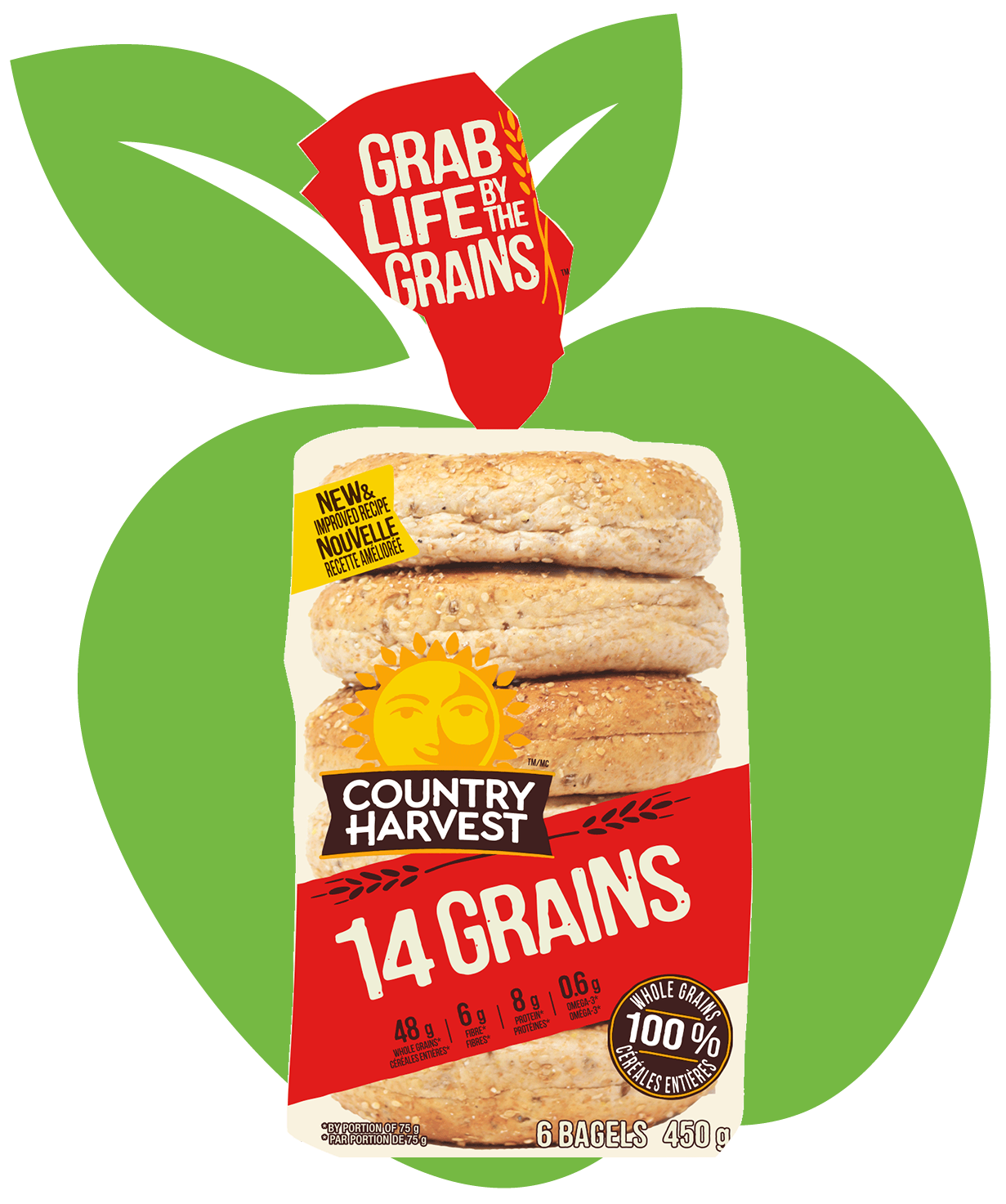 Country Harvest 14 Grains Bagels 6 pack Ontario Student Nutrition